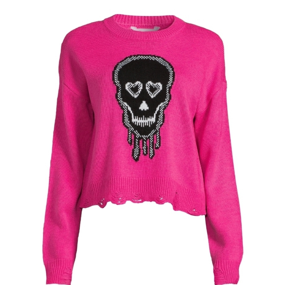 No Boundaries Juniors Novelty Sweater pink